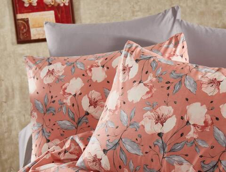 Ткань ранфорс (поплин люкс) "Блуминг на терракотовом"