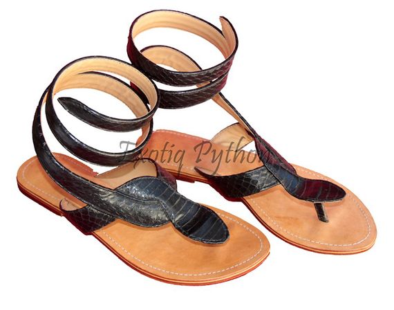 Сандалии из кожи кобры SH-3