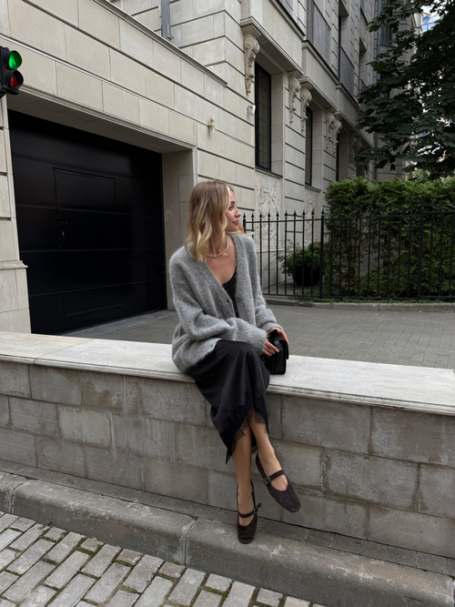 Кардиган альпака серый