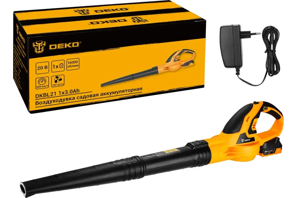 Воздуходувка садовая аккумуляторная DEKO DKBL21 20 В, 1x3.0 А*ч 063-4363