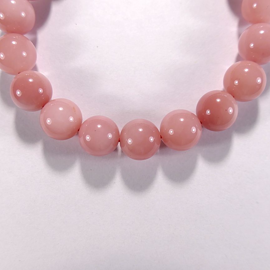 Бусина из халцедона розового, класс А, шар гладкий 10 мм