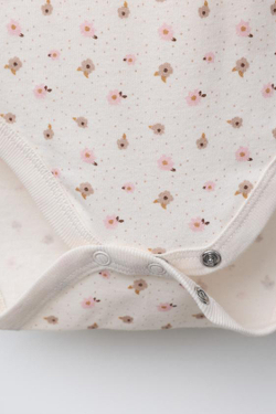 ZARA НАБОР ИЗ ПЯТИ БОДИ С ЦВЕТОЧНЫМ ПРИНТОМ, ПУДРОВО-РОЗОВЫЙ