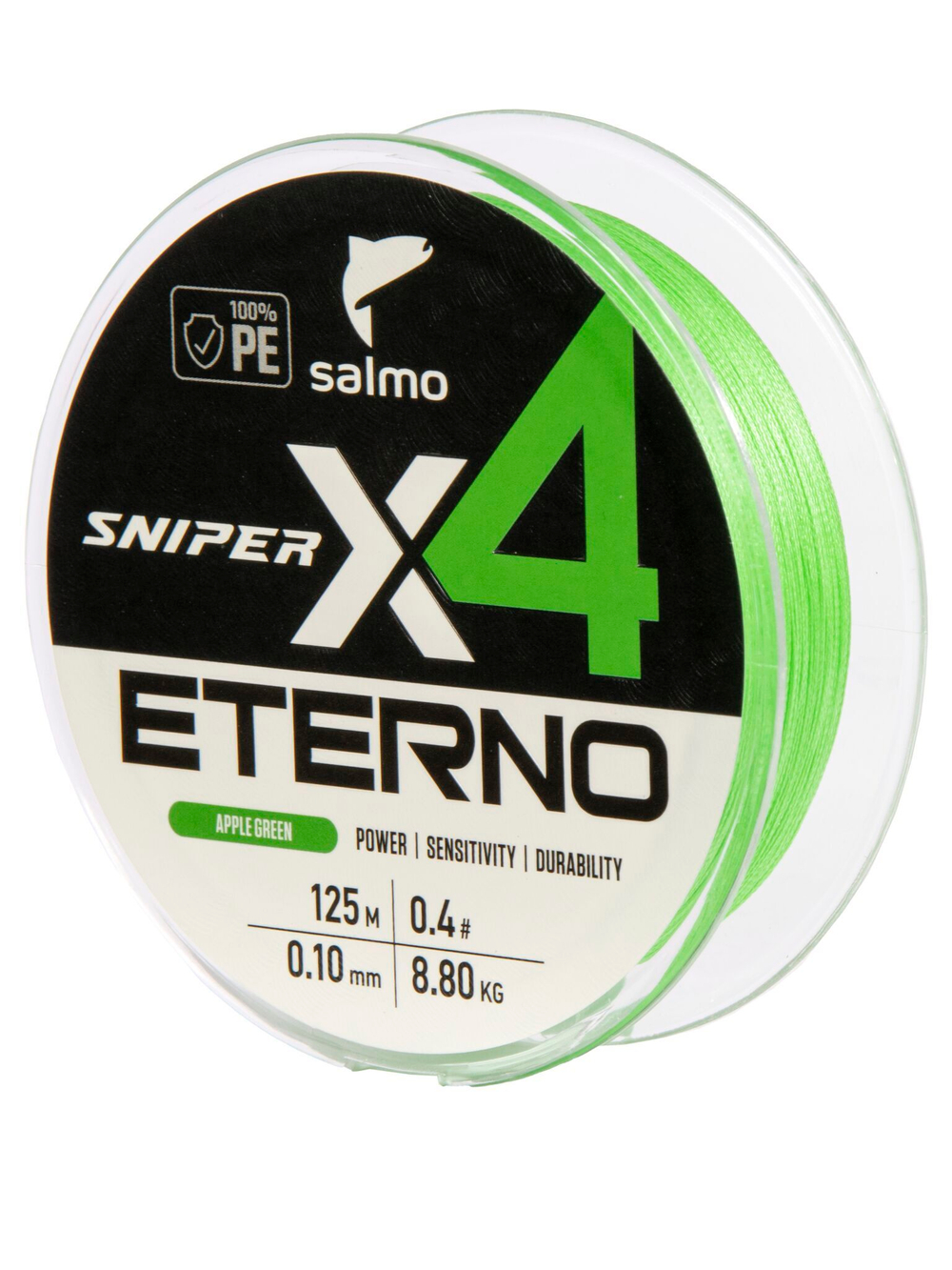 Шнур плетёный Salmo Sniper х4 ETERNO BRAID Apple Green 125/010