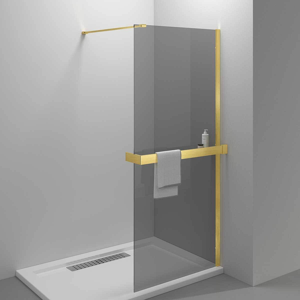 Душевая перегородка Walk-In HR VSW-4HR900CGG, 900*2000, брашированное золото, стекло тонированное
