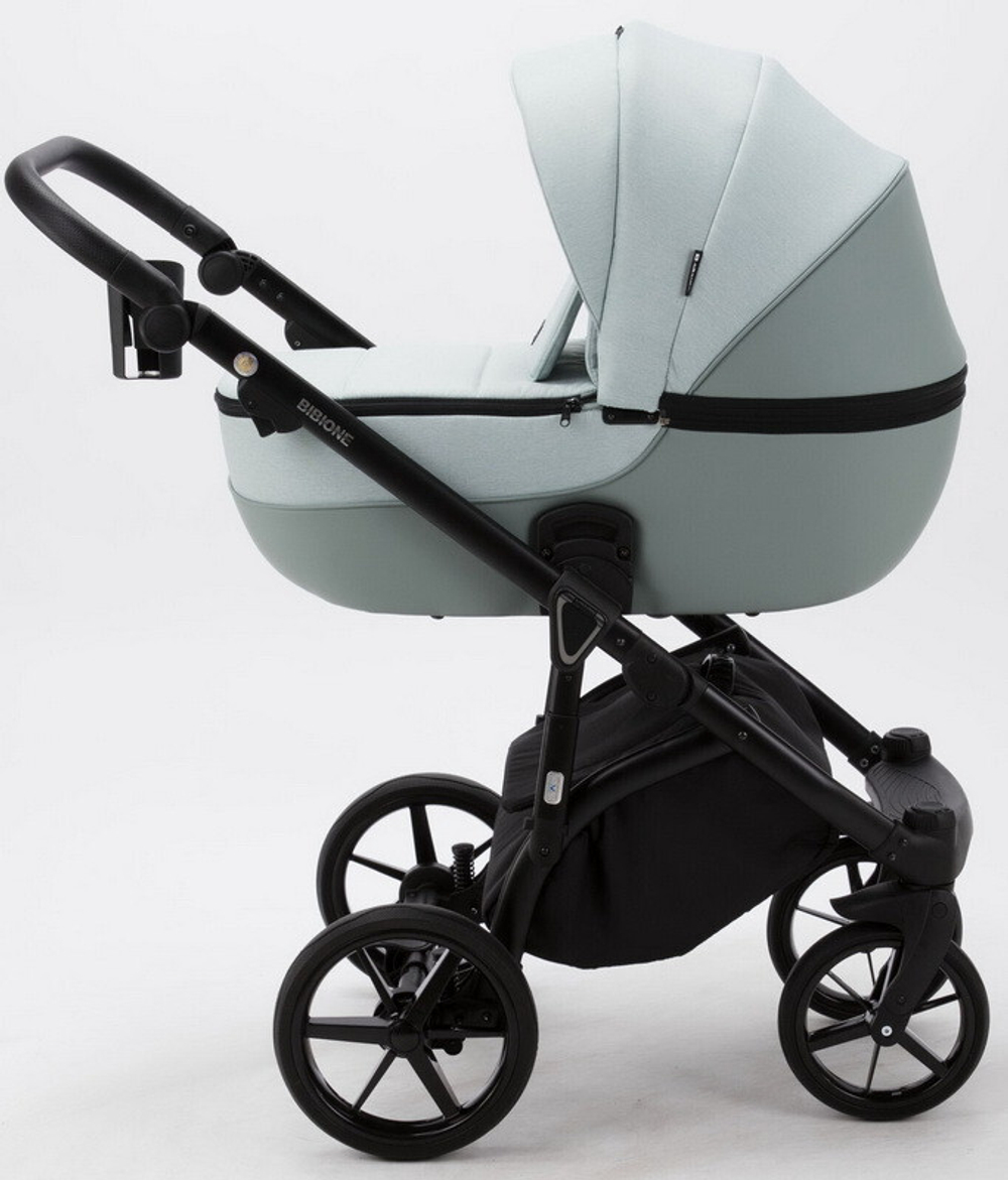 Детская коляска Adamex Bibione 3 в 1 BI-PS25 (СЕРО-ЗЕЛЕН+СЕРО-ЗЕЛЕН.КОЖА)