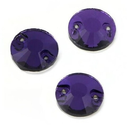 Стразы стекло д.12мм. фиолетовый/col.18