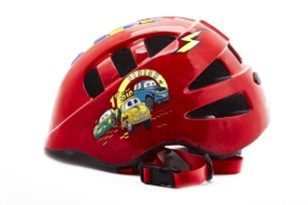 Шлем детский с регулировкой, размер M(52-56см), цвет красный, рисунок - "машинки"VSH 8 cars M