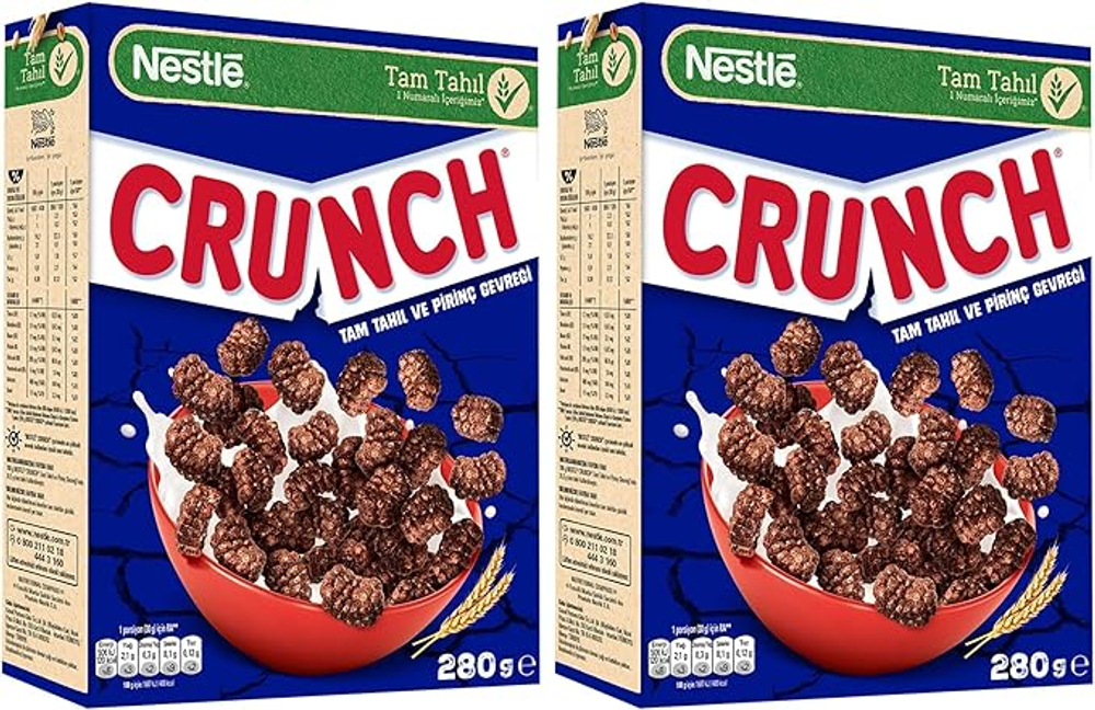Хлопья Nestlé Crunch из цельного зерна и риса, 280 г, упаковка из 2 штук - CRUNCH - NESTLE