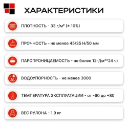 Пароизоляция ONDUTISS BASIC B 50м2 / Пароизоляционная пленка Ондутис Бейсик Б