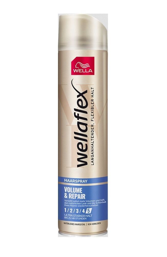 Wellaflex Лак для волос Volume &amp; Repair Объем и Восстановление, ультрасильная фиксация, 250 мл