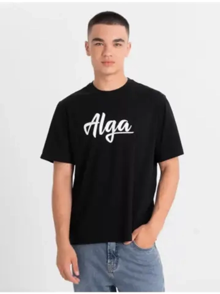 Футболка черная АЛГА печать