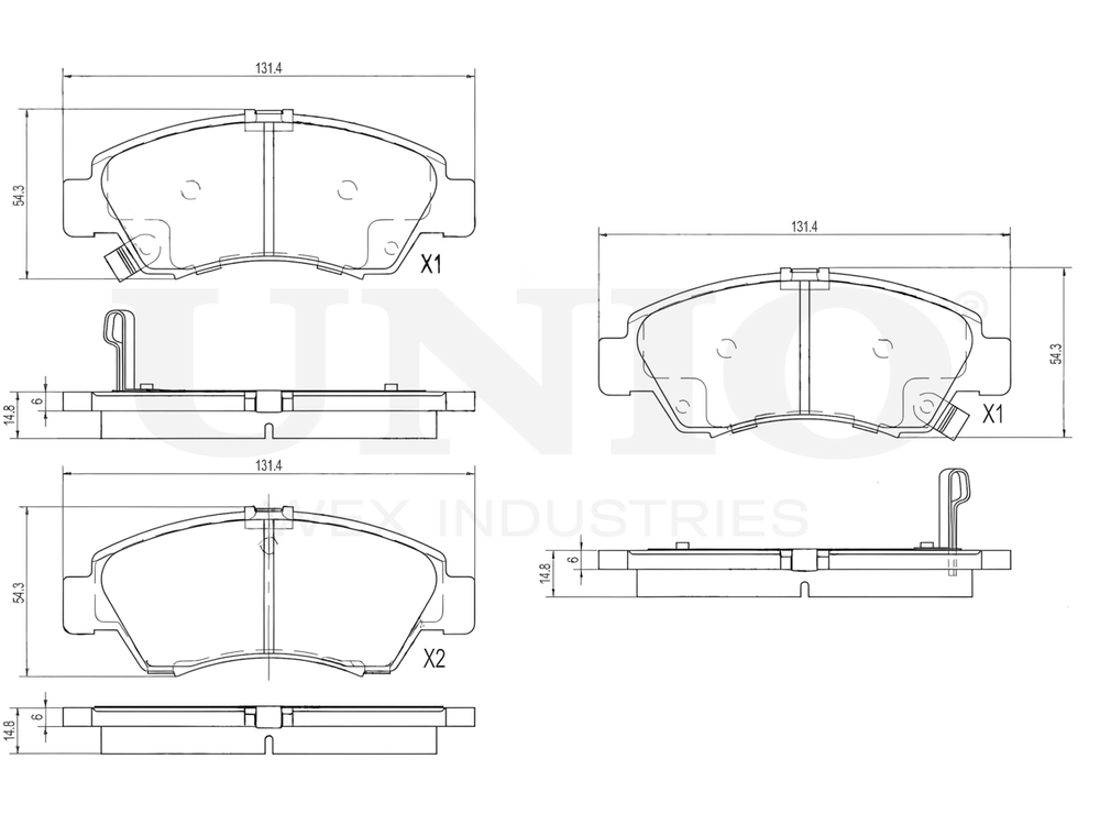 Колодки тормозные диск. передние UNIO BRP-20235