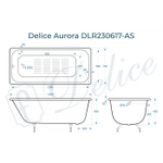 Ванна чугунная Delice Aurora 140х70 с антискользящим покрытием DLR230617-AS