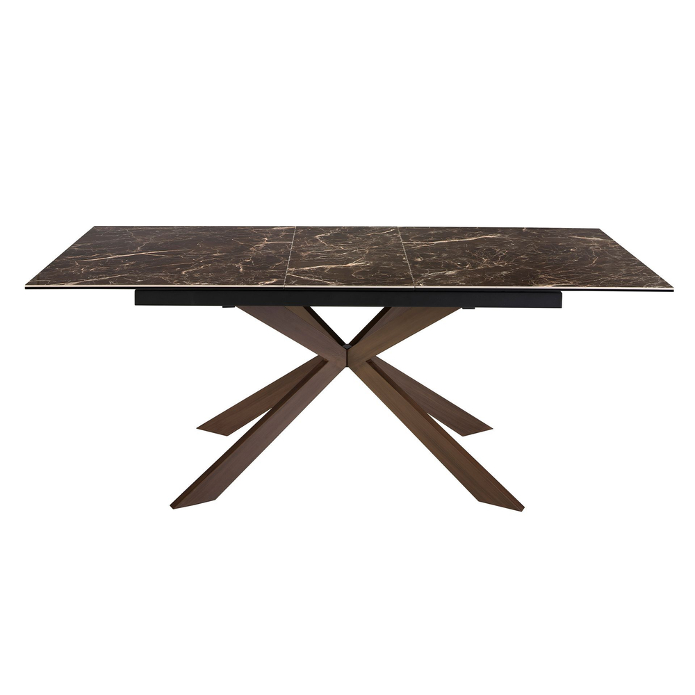 Обеденный стол 1121/MC19144DT из керамики и стали с отделкой под орех