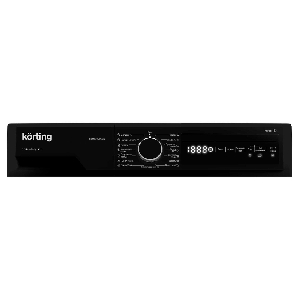 Узкая стиральная машина с паром Korting KWM 42LS1267 N