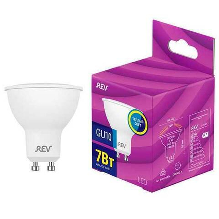 Лампа светодиодная 7Вт GU10 3000K свет теплый
