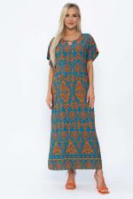 Платье Вистерия (лазурно-оранжевое) П13908-5М LT Collection