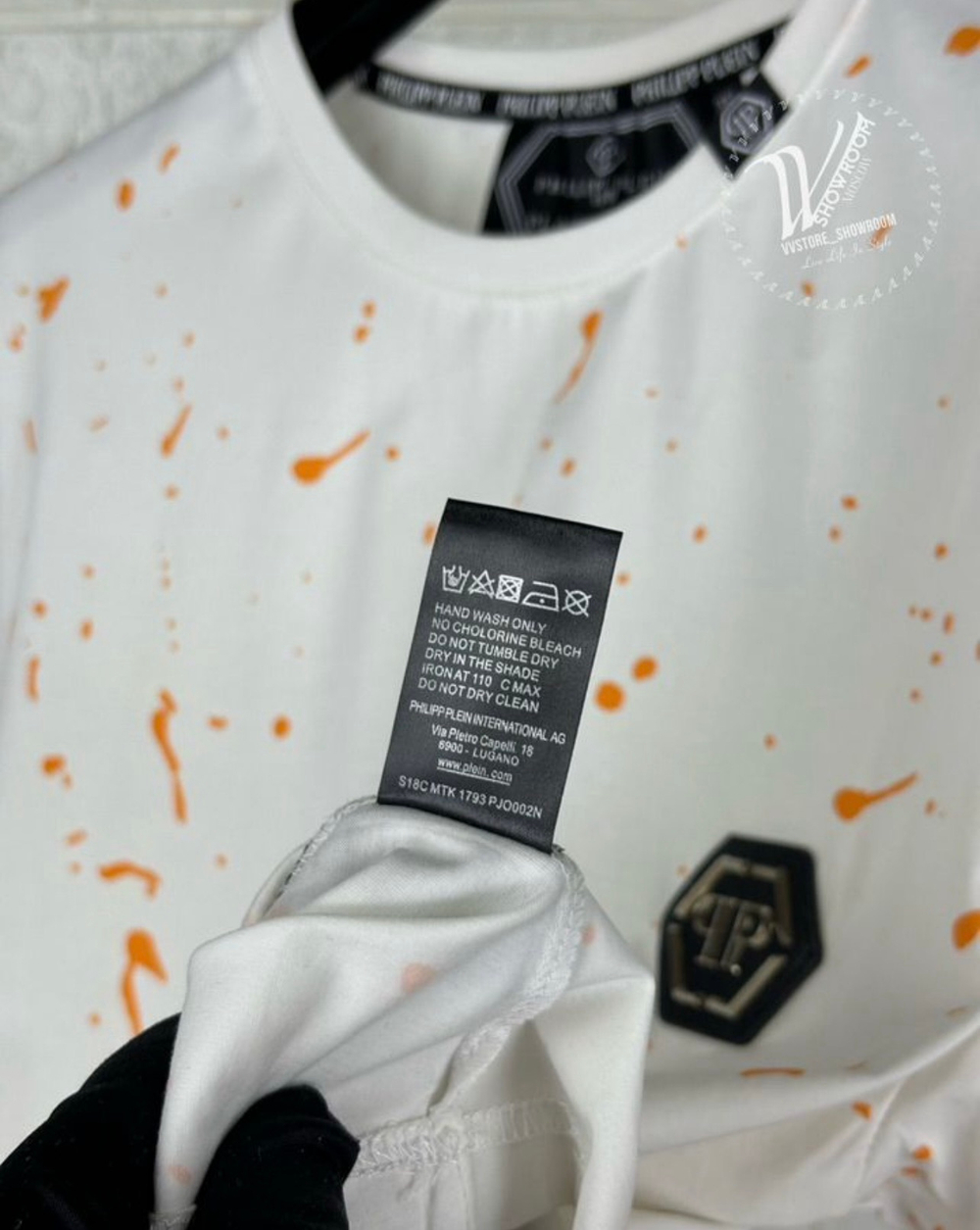 Футболка Philipp Plein Orange Skull премиум