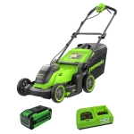Аккумуляторная газонокосилка Greenworks GD40LM411K8 40В (1 x 8 Ач, Быстрое ЗУ) нож 41 см, 2521007U8F
