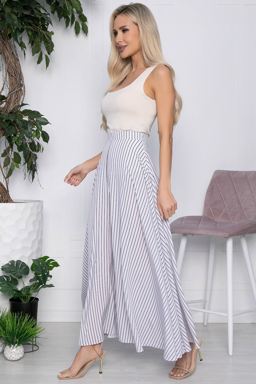 Брюки Камелия (белые полоска) Б10678 LT Collection