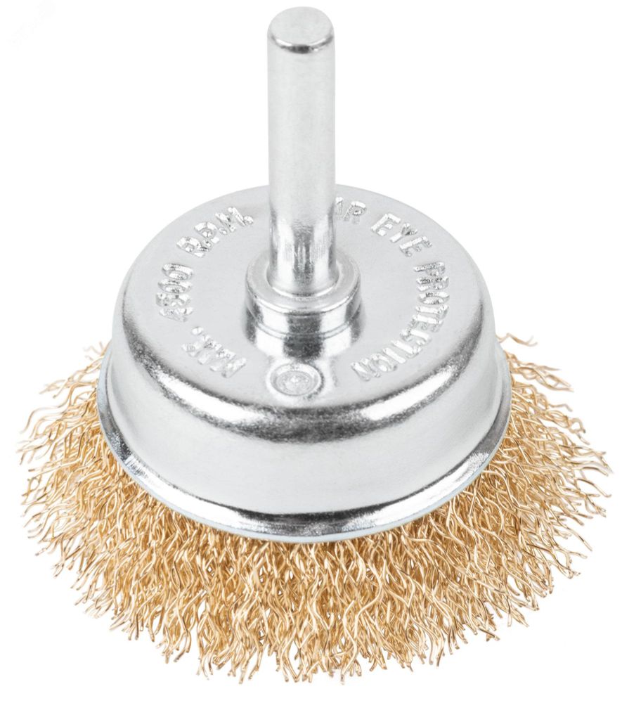 Корд-щетка чашечная для дрели с ворсом из латун. волнистой проволоки 25 мм "РОСОМАХА" (920025)