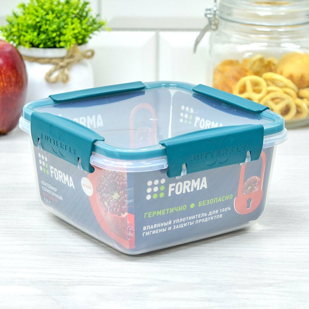 Контейнер 1,2л герметичный "Butterfly bright" (хвоя)