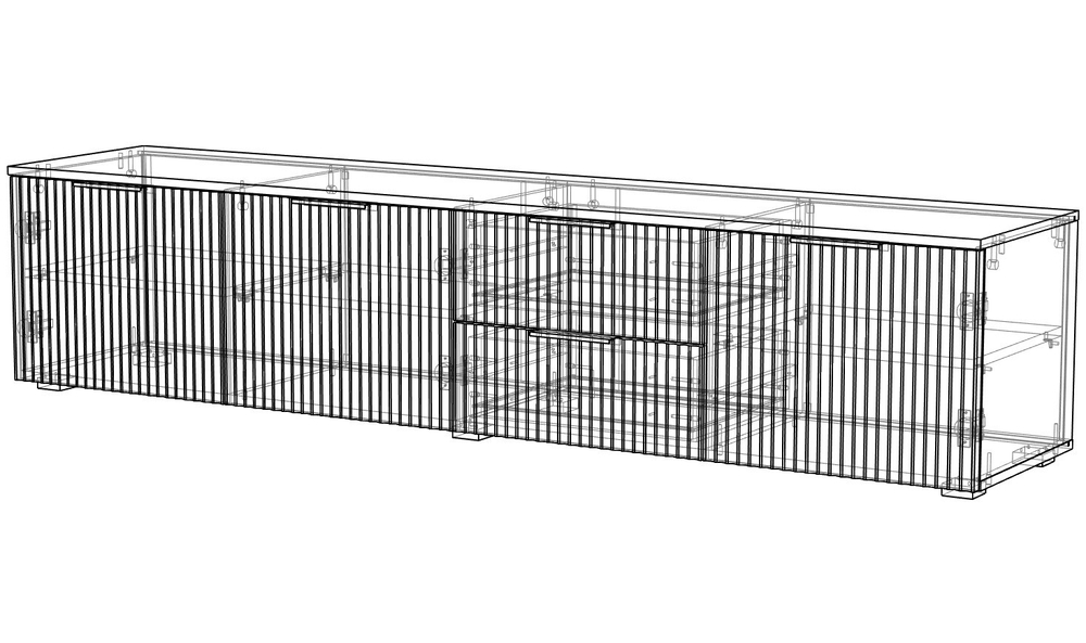 ТВ-тумба Салерно 1 (МДФ) SF-027 Лотос Белый Снег 8685 BS 197*42*43 см, Белый   Фиеста