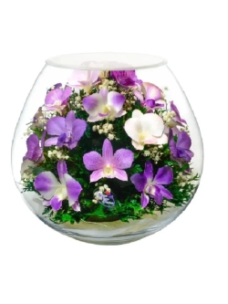 натуральные цветы в стекле, вакуум