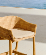 Барный стул Galea из тикового дерева и синтетического ротанга, 75 см