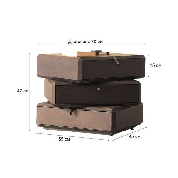 Тумбочка-столик Teorema, шпон ореха