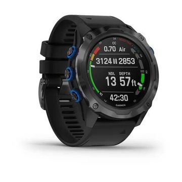 Комплект умные часы Garmin Descent MK2I, титановые с DLC-покрытием и черным ремешком + датчик Descent T1