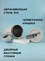 Кружка-термос Bottled Joy, нержавеющая сталь 316, 1200 мл, белый