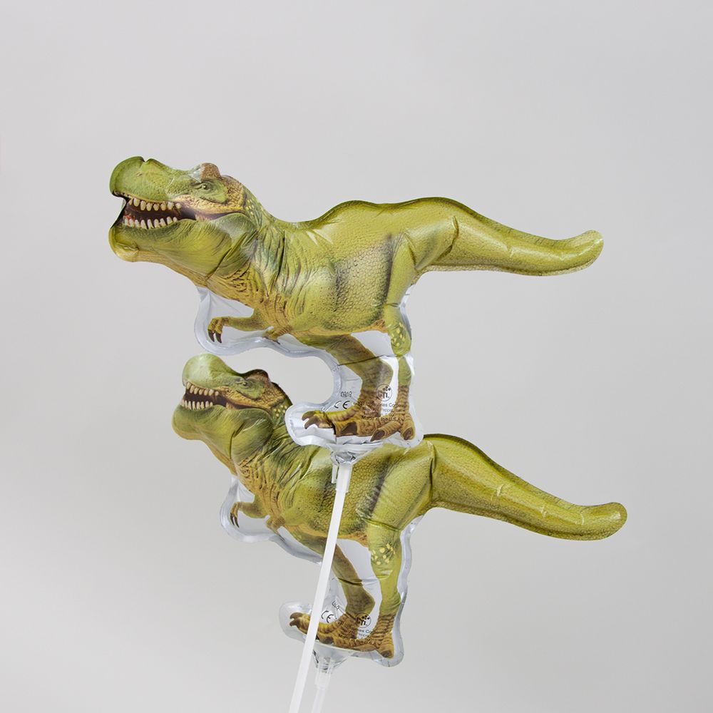 Шар (10"/25 см) Мини-фигура, Динозавр Тираннозавр, Зеленый 1 шт.
