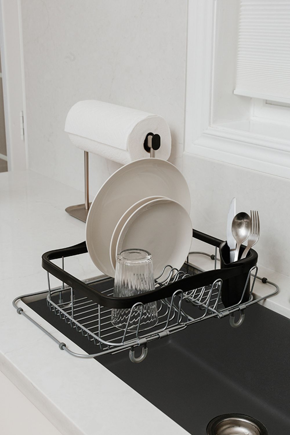 Сушилка для посуды Sinkin, 28х14х47 см, черный, никель