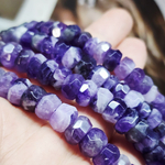 Аметист шеврон, крупный рондель 11×5мм, огранка