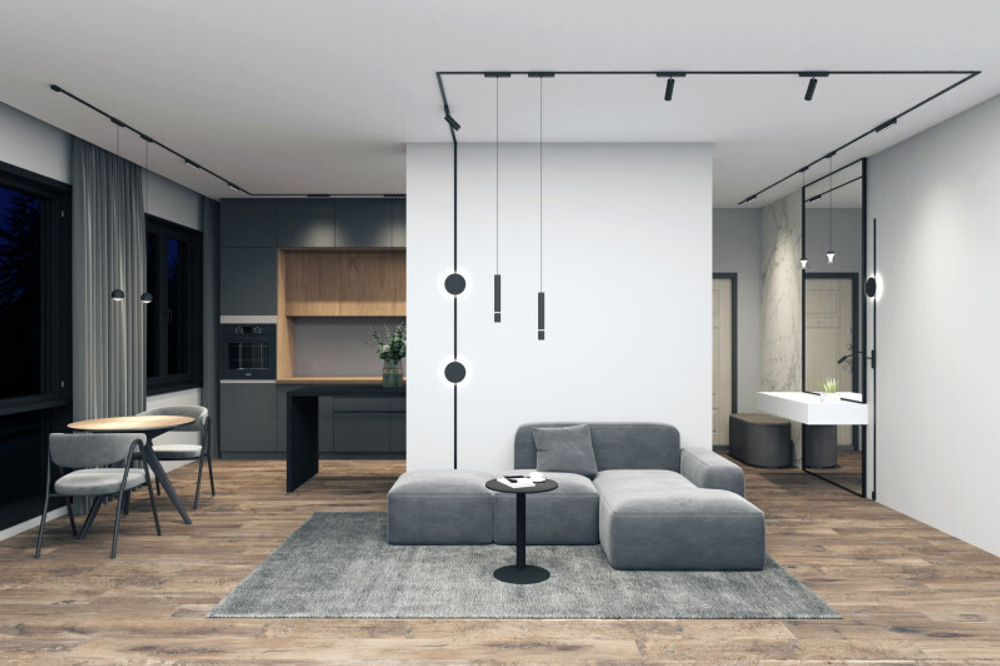 DK5300-BK Светильник для трека Air, серия Linear 3000 со светодиодом, L230*W26*H36мм, 48V DC, 9W, RA?90, 120°, 3000K, IP20, черный, алюминий