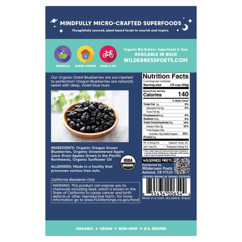 Wilderness Poets, органическая орегонская голубика, 226 г (8 унций)