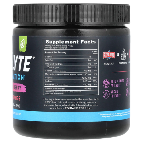 Redmond, Re-Lyte® Hydration, ягодное ассорти, 190 г (6,70 унции)