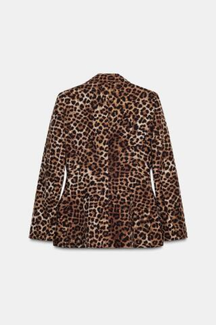 ZARA БЛЕЙЗЕР ОБЛЕГАЮЩЕГО КРОЯ С АНИМАЛИСТИЧЕСКИМ ПРИНТОМ, ЛЕОПАРДОВЫЙ