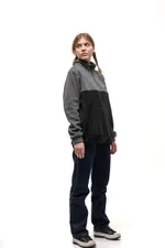 Толстовка Асфальт Флис "ЗАЛЕСЬЕ - Мох" Черный/Серый