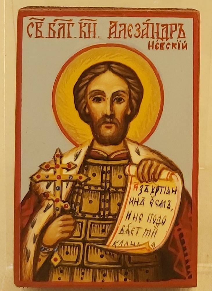Икона Святого Александра Невского (Палех)