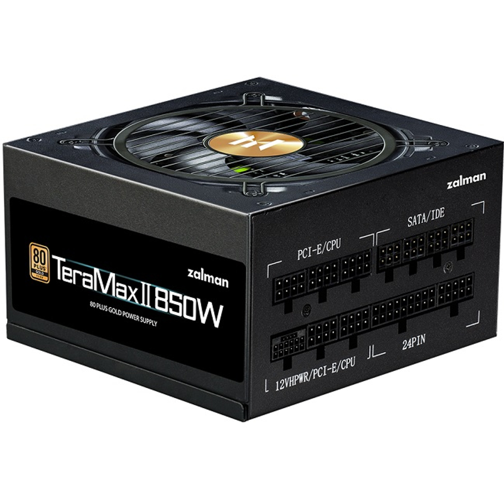 Блок питания Zalman 850W TeraMax II, модульный, 16 pin PCIe 5.1, 80 PLUS Gold, Cybernetics Platinum (ZM850-TMX2)