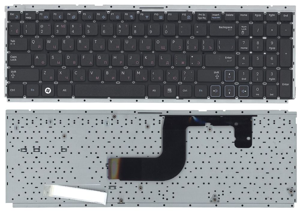 Клавиатура для ноутбука Samsung RC510 RC520 NP-RC510 NP-RC520, без крышки, с металлической подложкой