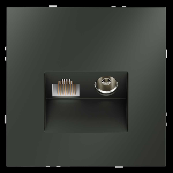 Розетка телевизионная встраиваемая S70 TV+RJ45 кат. 6, (титан) Voltum VLS060706
