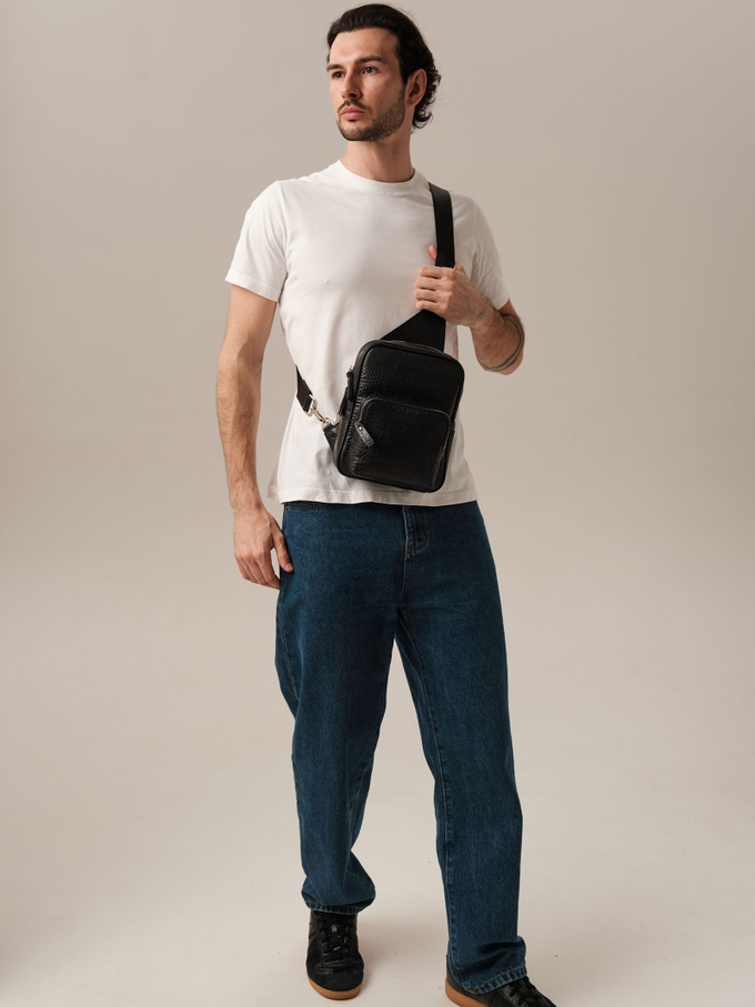 Сумка мужская Azaro 7071 черный кроко