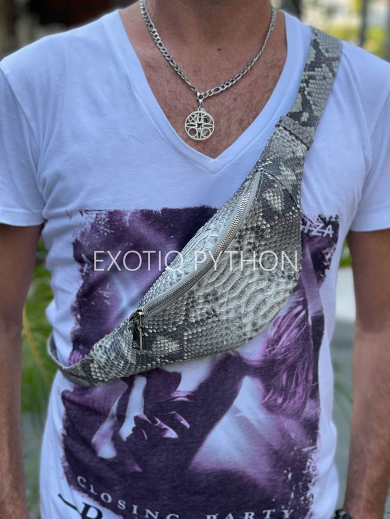 Поясная сумка из кожи питона BG-418