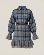 Платье рубашка в клетку длина мини