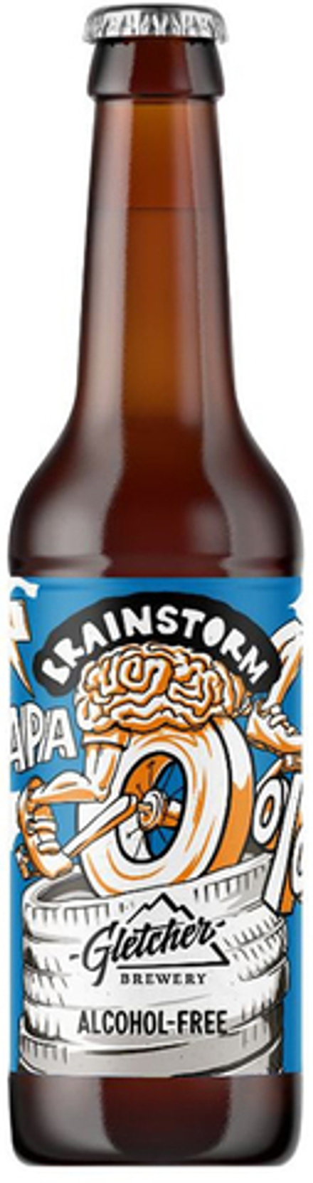 Пиво Глетчер Брейнсторм АПА Безалкогольное / Gletcher Brainstorm APA 0.33 - стекло