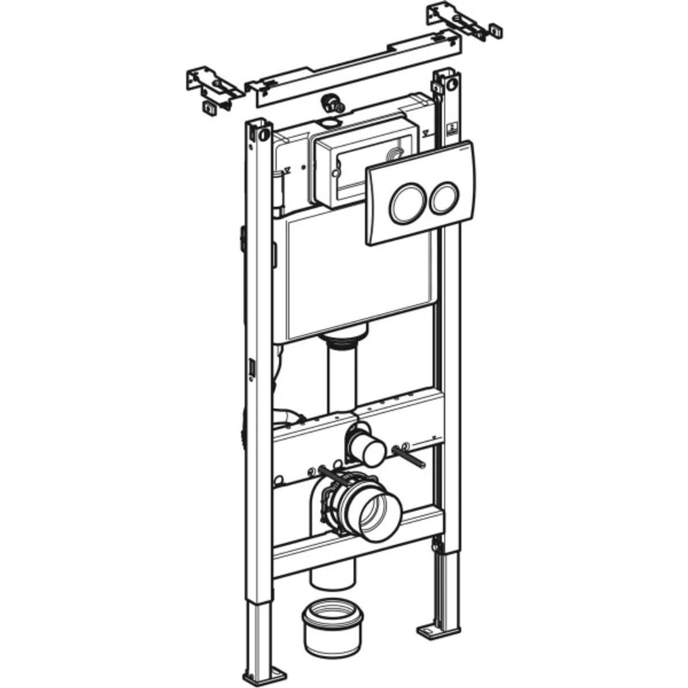 Инсталляция Geberit Duofix Delta 458.134.21.2 с клавишей Delta 20, хром схема