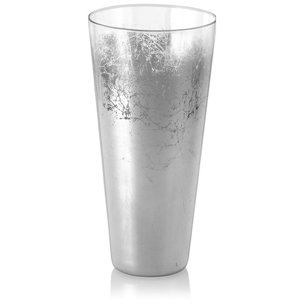 Ваза IVV Горизонт 30см прозрачно-платиновая